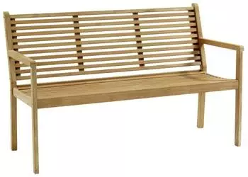 Brafab Canberra Gartenbank 3-Sitzer, Teakholz, natur, 140x87x65cm