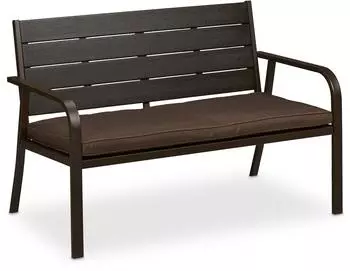 Relaxdays Gartenbank 2-Sitzer mit Sitzauflage