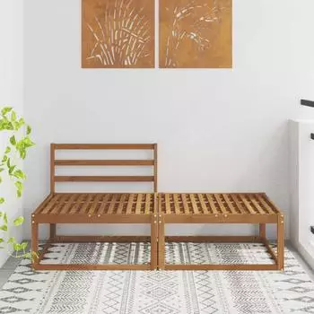 vidaXL Sofa-Einheiten 2-teilig, Akazien-Massivholz, natur (900546)