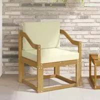 vidaXL Outdoor-Sofa Polyester Wei&szlig; und Creme