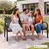 Proregal Mykonos Gartenbank 3-Sitzer, Holzoptik, Kunststoff & Metall, schwarz (PR_RZW2-02)