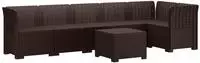 vidaXL 6-Sitzer Garten Sofa Rattan Look PP Braun