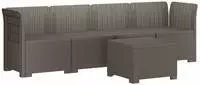 vidaXL 4-Sitzer Gartensofa Rattan Look PP Hellgrau