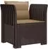 vidaXL 1-Sitzer Sessel mit Kissen, Rattan-Look, PP, braun (8011874)