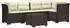 vidaXL Gartensofa 5-Sitzer mit Kissen, Rattan-Look PP, braun (3444090)