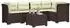 vidaXL Gartensofa 5-Sitzer mit Kissen, Rattan-Look PP, braun (3444090)
