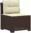 vidaXL Gartensofa 5-Sitzer mit Kissen, Rattan-Look PP, braun (3444090)