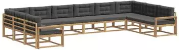 vidaXL Outdoor-Sofagarnitur 10-tlg. wei&szlig; und anthrazit (3387111)