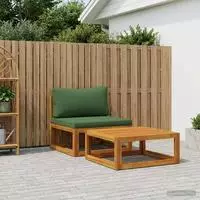 vidaXL Modulares Sofa-Set mit Kissen 2 stk. Massivholz Akazie Natur