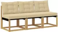 vidaXL Outdoor Mittelsofa 3 stk. 3-Sitzer