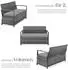 TecTake Terrassenbank Vecchia Polyrattan 2-Sitzer grau mit Stauraum 160L (Vecchia)