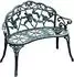 MODFU Gartenbank 2-Sitzer, Metall, Blumenmuster, dunkelgrün, 100x54x78cm