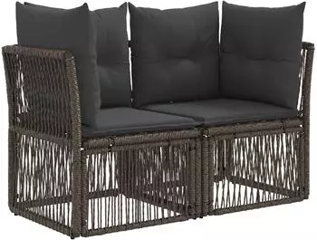 vidaXL Garten-Sofa 2-Sitzer Poly-Rattan grau (42026696)