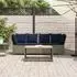 vidaXL Gartensofa mit Kissen, Polyrattan, grau (4104128)