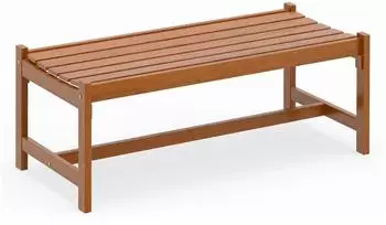 Costway Gartenbank Holz, 2-Sitzer ohne Lehne, 112x51x41,5cm, natur