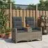 vidaXL Liegebank mit Tisch, 2-Sitzer, Poly-Rattan, grau/dunkelgrau (42026814)