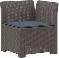 vidaXL 1-Sitzer Garten-Sofa mit Kissen Rattan-Look PP Hellgrau
