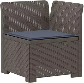 vidaXL Garten-Sofa 1-Sitzer Rattan-Look PP hellgrau mit Kissen (8011831)