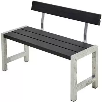 Plus A/S Cafebank mit Rücklehne 127cm schwarz (185561-15)