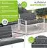 Kesser Gartenbank 2-Sitzer, Holzoptik, wetterfest, bis 300kg, UV-beständig, mit abnehmbarem Kissen