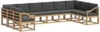 vidaXL Outdoor-Sofagarnitur 10 stk. Wei&szlig; und Anthrazit