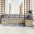 vidaXL Garten-Lounge-Set mit Kissen und Stauraum, Poly-Rattan, beige/hellgrau (3359029)