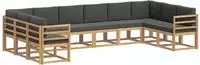 vidaXL Outdoor-Sofagarnitur 10 stk. Wei&szlig; und Anthrazit