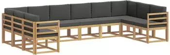 vidaXL Outdoor-Sofagarnitur 10-tlg. wei&szlig; und anthrazit (3388276)