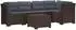 vidaXL Gartensofa 5-Sitzer Rattan-Look PP braun mit Kissen (3444093)