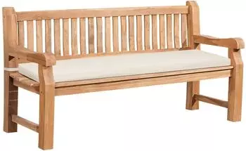 CLP Daxon Gartenbank Teakholz mit Sitzkissen, creme, 180cm
