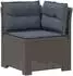 vidaXL Gartensofa 5-Sitzer mit Kissen, Rattan-Look PP, hellgrau