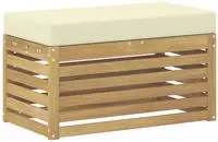 vidaXL Outdoor Hocker Bank Massivholz Akazie Wei&szlig; gewaschen
