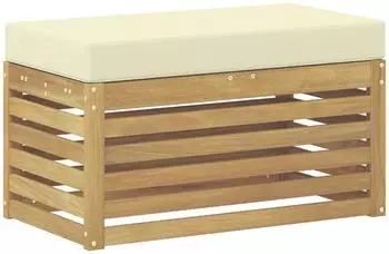 vidaXL Outdoor Hocker Bank Akazie Massivholz wei&szlig; gewaschen (901686)