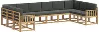 vidaXL Outdoor-Sofagarnitur 10 stk. Wei&szlig; und Anthrazit