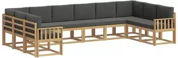 vidaXL Outdoor-Sofagarnitur 10-tlg., wei&szlig; und anthrazit (3388286)