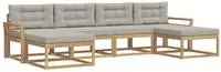 vidaXL Outdoor-Sofagarnitur 6 stk. Wei&szlig; und Hellgrau
