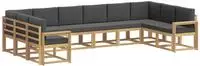 vidaXL Outdoor-Sofagarnitur 10 stk. Wei&szlig; und Anthrazit