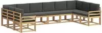 vidaXL Outdoor-Sofagarnitur 10 stk. Wei&szlig; und Anthrazit