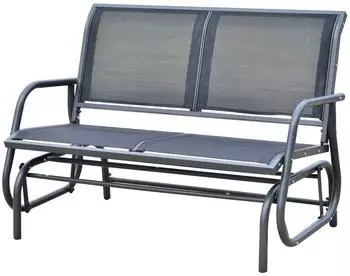 Outsunny Schaukelbank 123 x 70 x 88 cm Schwarz (01-0893)