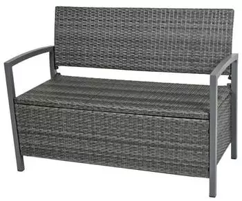 Garden Pleasure FERRARA Parkbank mit Ablagefach dunkelgrau (970303)