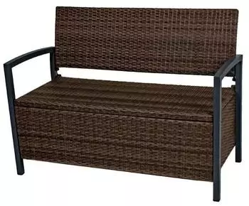 Garden Pleasure FERRARA Parkbank mit Ablagefach coffee (970304)