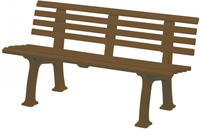 Gartenbank SYLT 3-Sitzer L&auml;nge 1500 mm braun