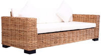 vidaXL 3-Sitzer Gartensofa Nat&uuml;rliches Rattan