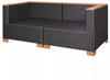 vidaXL Gartensofa Poly Rattan Schwarz