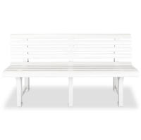 vidaXL Gartenbank 145,5 cm Kunststoff Wei&szlig;