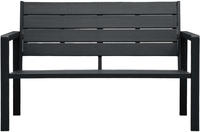 vidaXL Gartenbank 120 cm HDPE Schwarz Holz-Optik