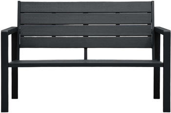 vidaXL Gartenbank 120 cm HDPE Holzoptik schwarz