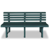 vidaXL Gartenbank 145,5 cm Kunststoff Gr&uuml;n