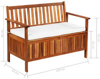 vidaXL Garten Aufbewahrungsbank Akazienholz Massiv 120 x 63 x 84 cm