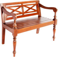 vidaXL Batavia-Sitzbank 98 cm Mahagoni Massivholz Dunkelbraun